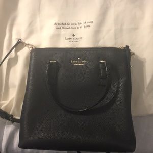 Black zippered Kate Spade tote bag